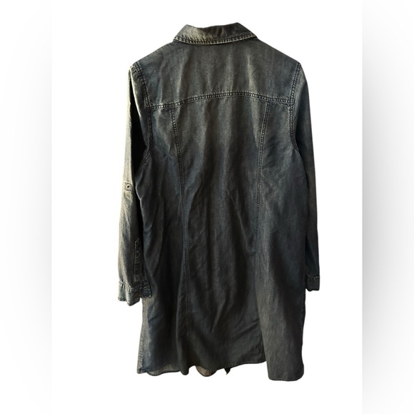 Lane Bryant Plus Size Tunic Shirt Denim Dress Rolltab Sleeves Pockets - Picture 5 of 13